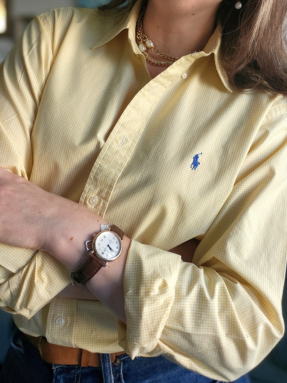 Ralph Lauren Yellow Check Cotton Button-Down Shirt